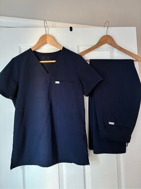 Figs Navy Medical Scrub Top and Pants